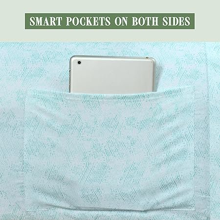 Ensemble de Draps 6 Pièces Elegant Comfort - Modèle Wave Aqua, Microfibre Ultra-Douce, Poches Profondes, Taille King – Image 4