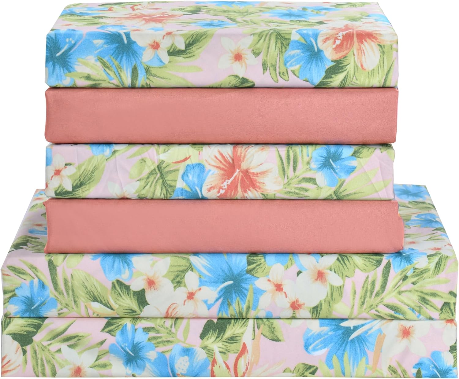 Ensemble de Draps Elegant Comfort, 6 Pièces, Ultra Doux et Confortable, Série 1500, Motif Floral Magnolia, Taille California King – Image 2
