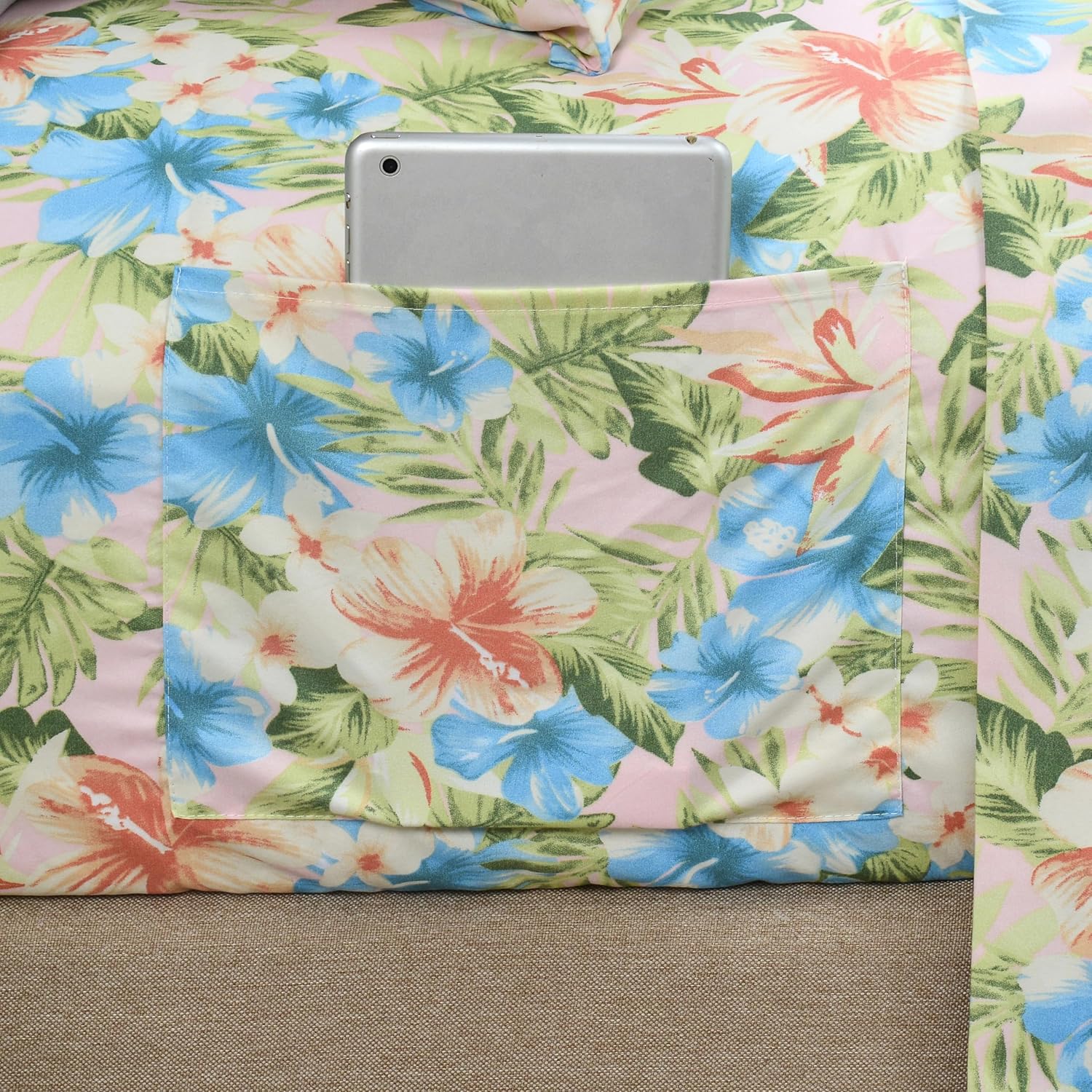 Ensemble de Draps Elegant Comfort, 6 Pièces, Ultra Doux et Confortable, Série 1500, Motif Floral Magnolia, Taille California King – Image 3