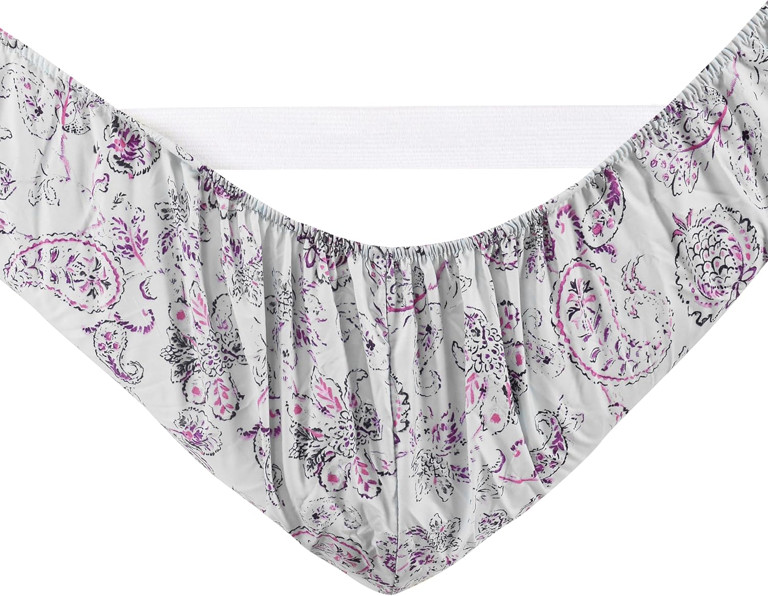 Ensemble de Draps 6 Pièces Elegant Comfort - Série 1500, Motif Paisley Purple, Microfibre ultra-douce, Taille King – Image 5