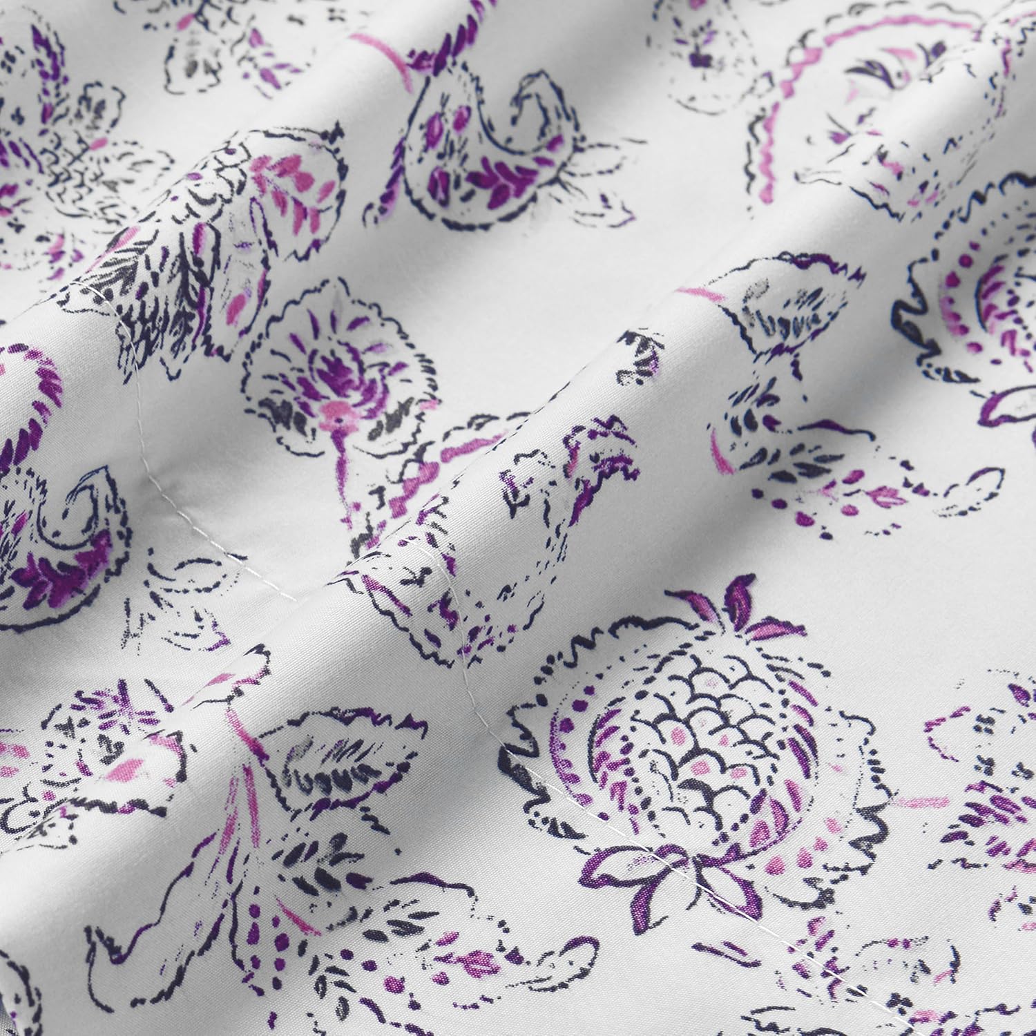 Ensemble de Draps 6 Pièces Elegant Comfort - Série 1500, Motif Paisley Purple, Microfibre ultra-douce, Taille King – Image 3