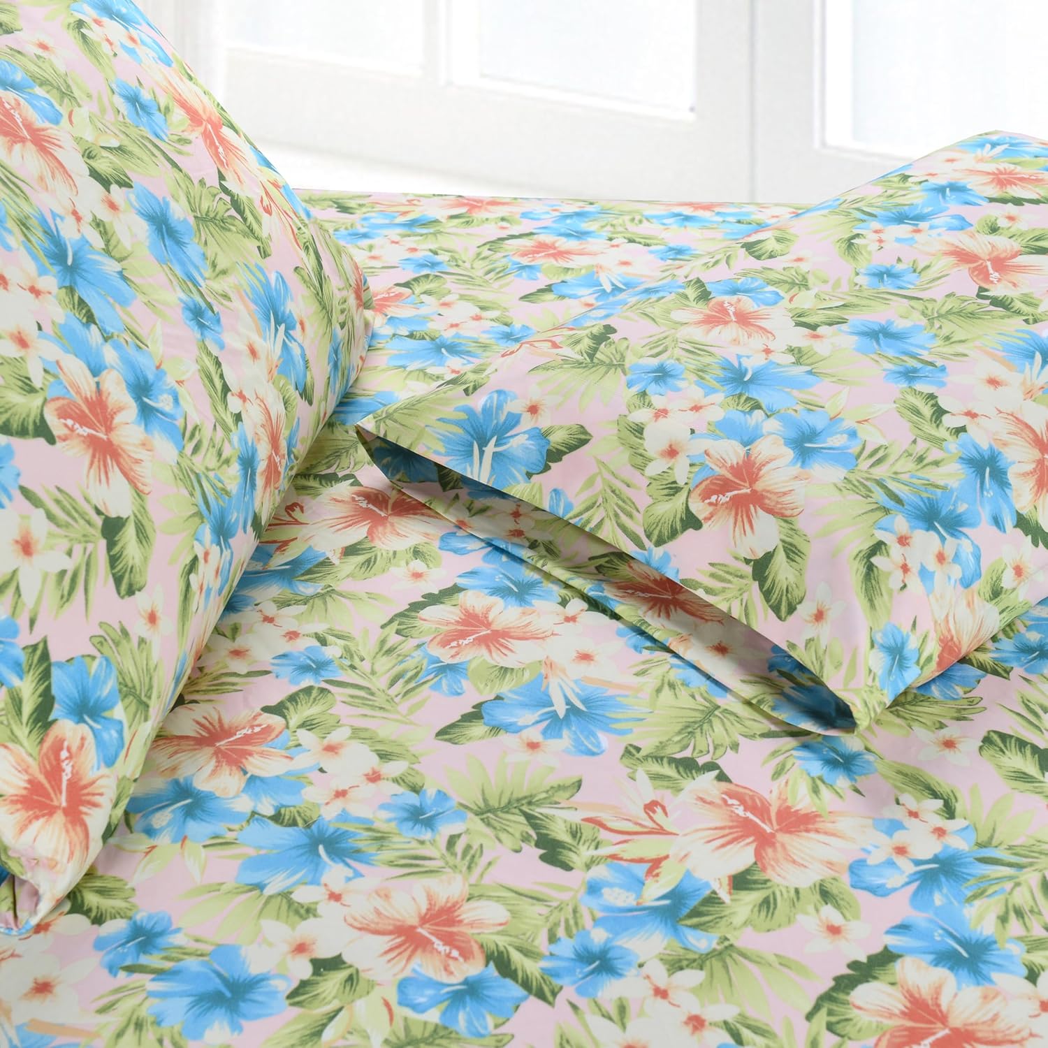 Ensemble de Draps Elegant Comfort, 6 Pièces, Ultra Doux et Confortable, Série 1500, Motif Floral Magnolia, Taille California King – Image 5