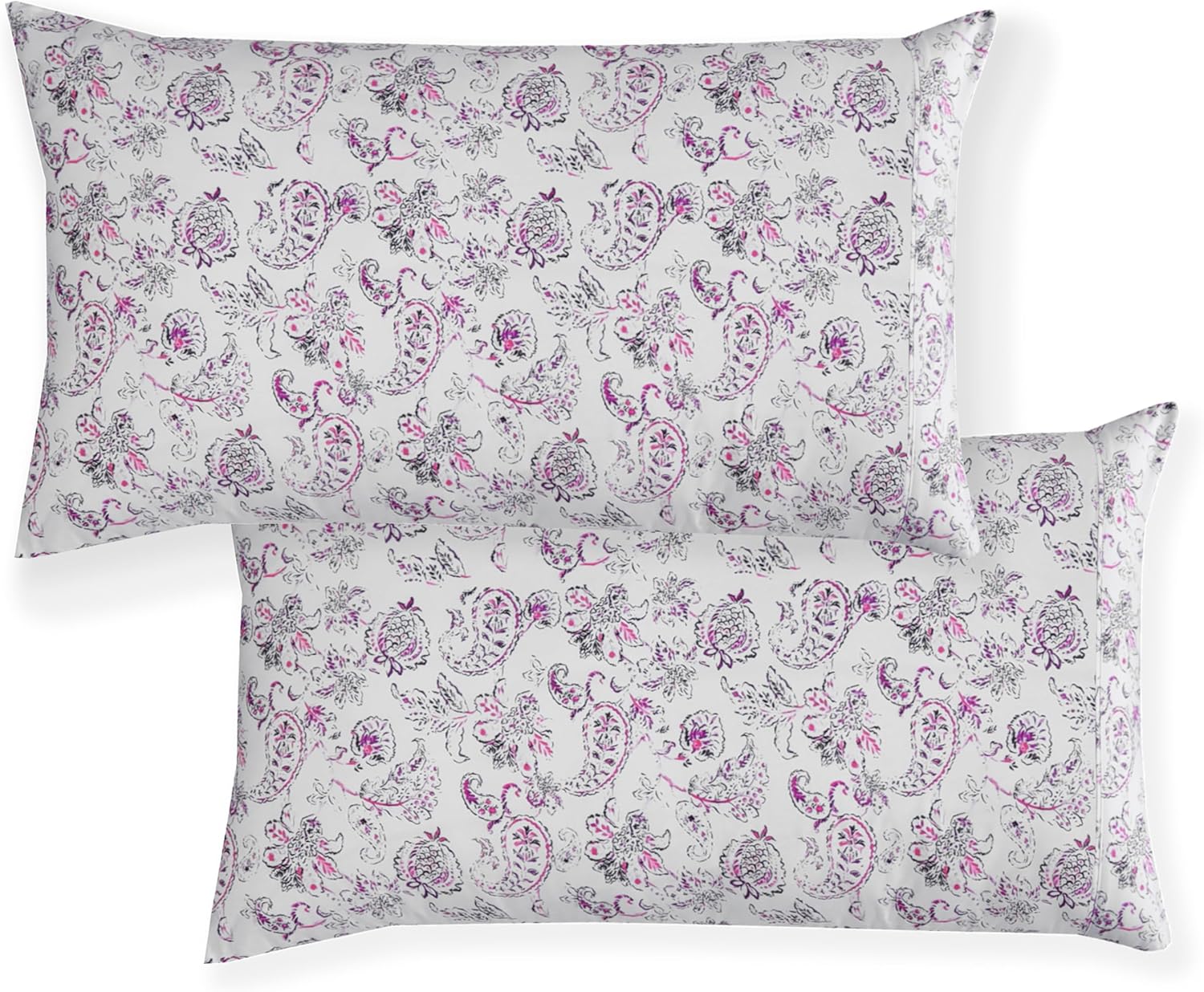 Ensemble de Draps 6 Pièces Elegant Comfort - Série 1500, Motif Paisley Purple, Microfibre ultra-douce, Taille King – Image 6