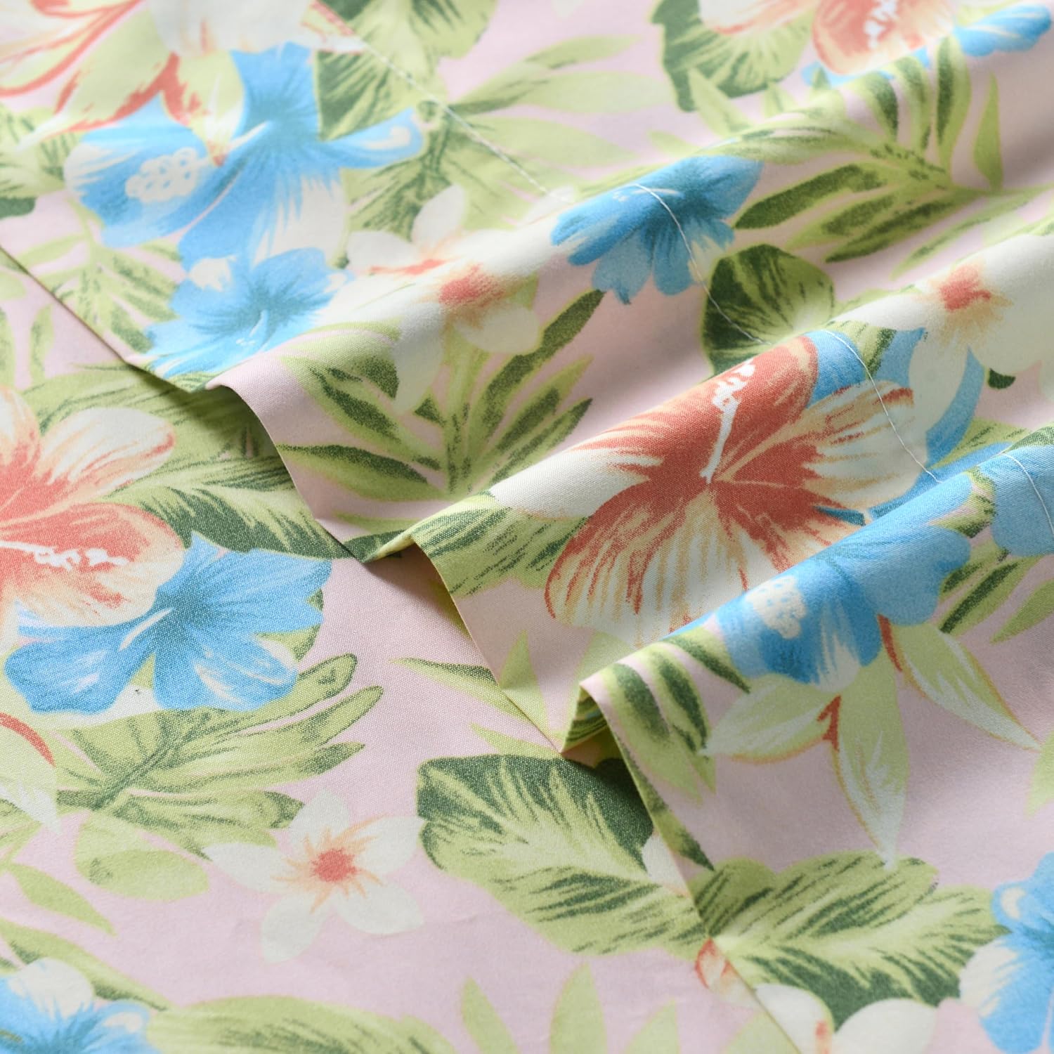 Ensemble de Draps Elegant Comfort, 6 Pièces, Ultra Doux et Confortable, Série 1500, Motif Floral Magnolia, Taille California King – Image 6