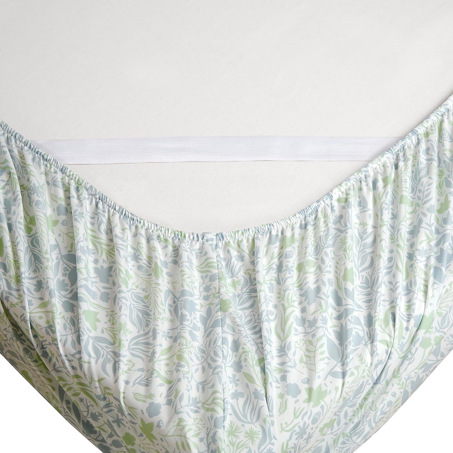 Ensemble de Draps 6 Pièces Elegant Comfort - Série 1500, Motif Floral Anita Green, Microfibre Ultra-Douce, Taille King – Image 4