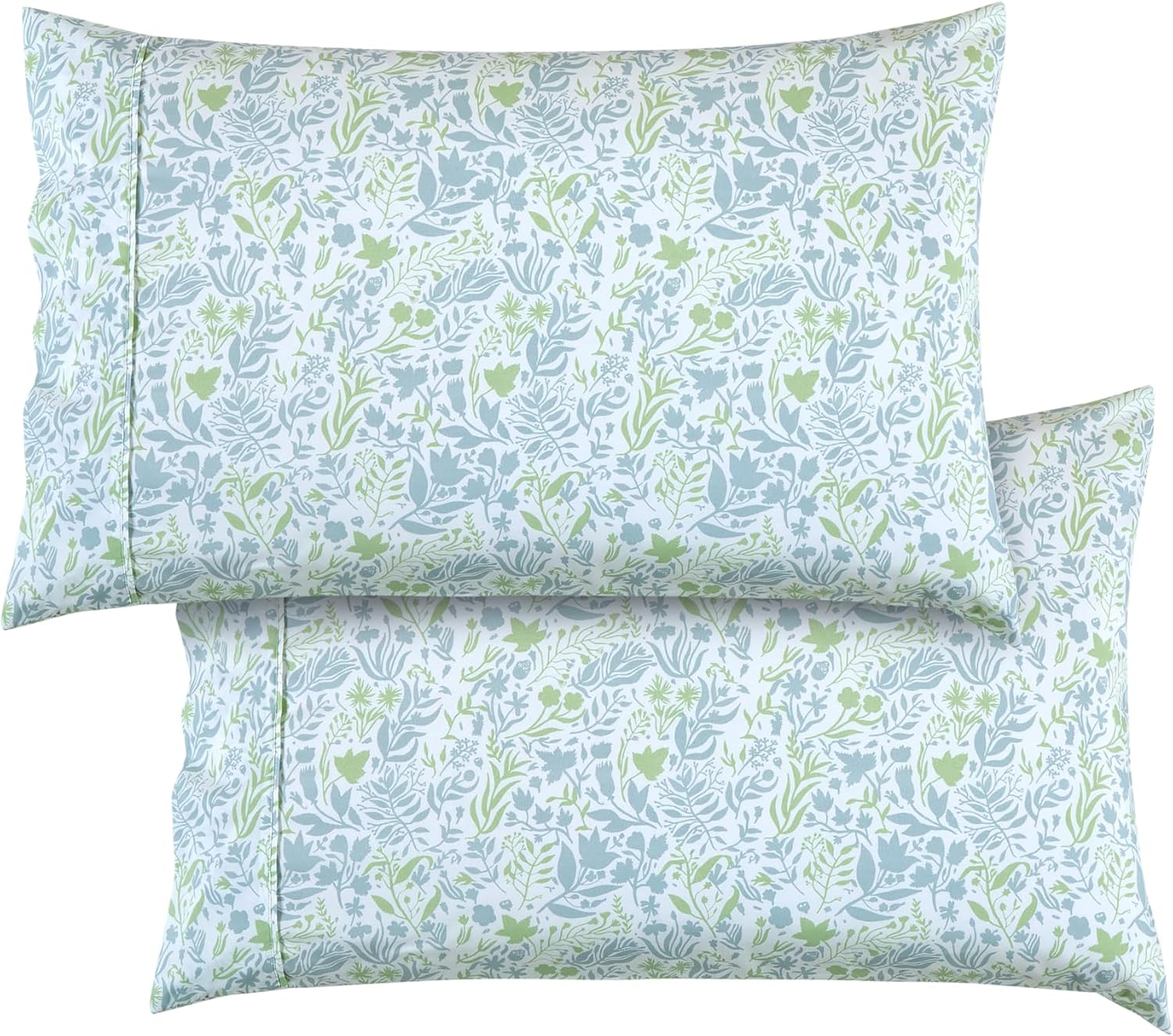 Ensemble de Draps 6 Pièces Elegant Comfort - Série 1500, Motif Floral Anita Green, Microfibre Ultra-Douce, Taille King – Image 5