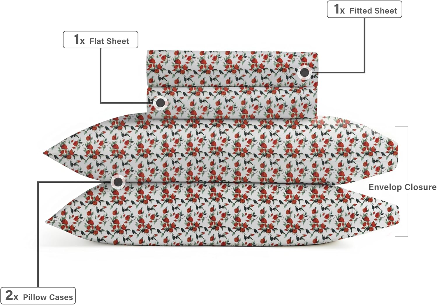 Ensemble de Draps 4 Pièces ZOYER - Motif Mustardly, Microfibre Brossée Ultra-Douce, Frais et Confortable, Taille King – Image 7