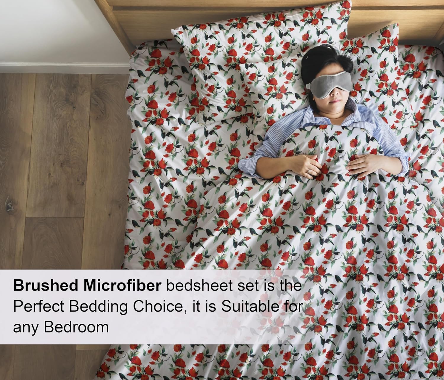 Ensemble de Draps 4 Pièces ZOYER - Motif Mustardly, Microfibre Brossée Ultra-Douce, Frais et Confortable, Taille King – Image 3