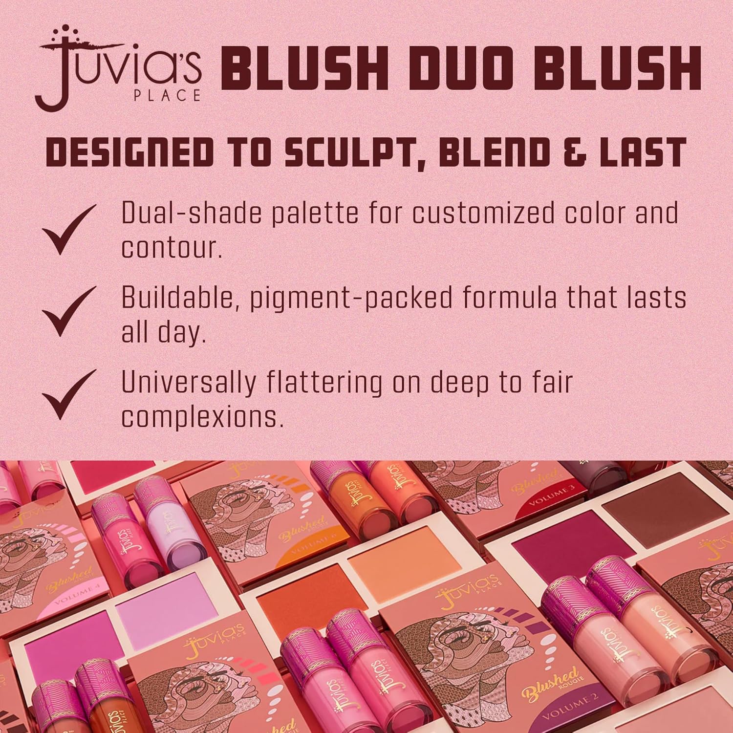 Duo de Blush Juvia's Place Blushed - Volume 1, Poudre Minérale Pigmentée, Fini Mat Naturel – Image 5
