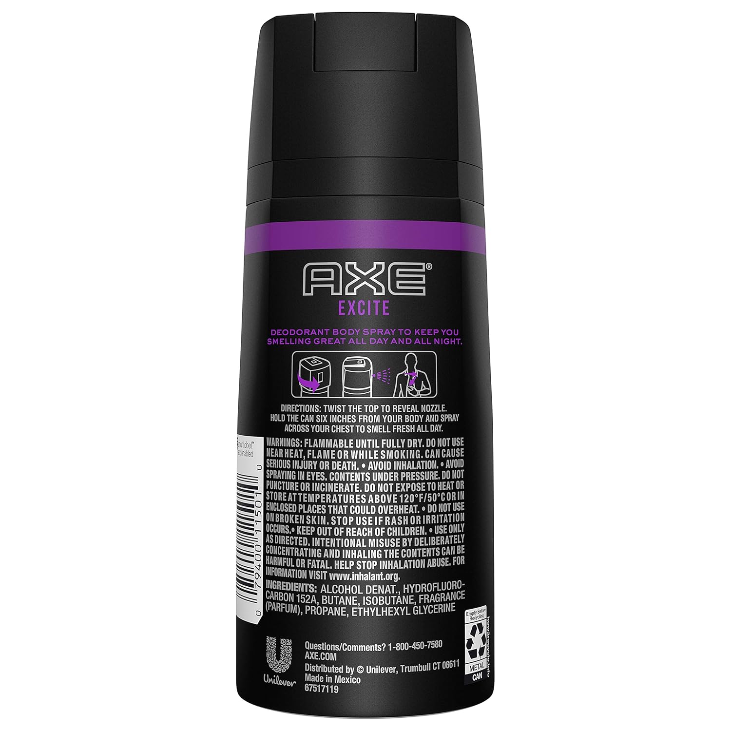 AXE - Modèle Excite, Spray Corporel Pour Homme, Parfum Audacieux et Séduisant, 113 g – Image 2