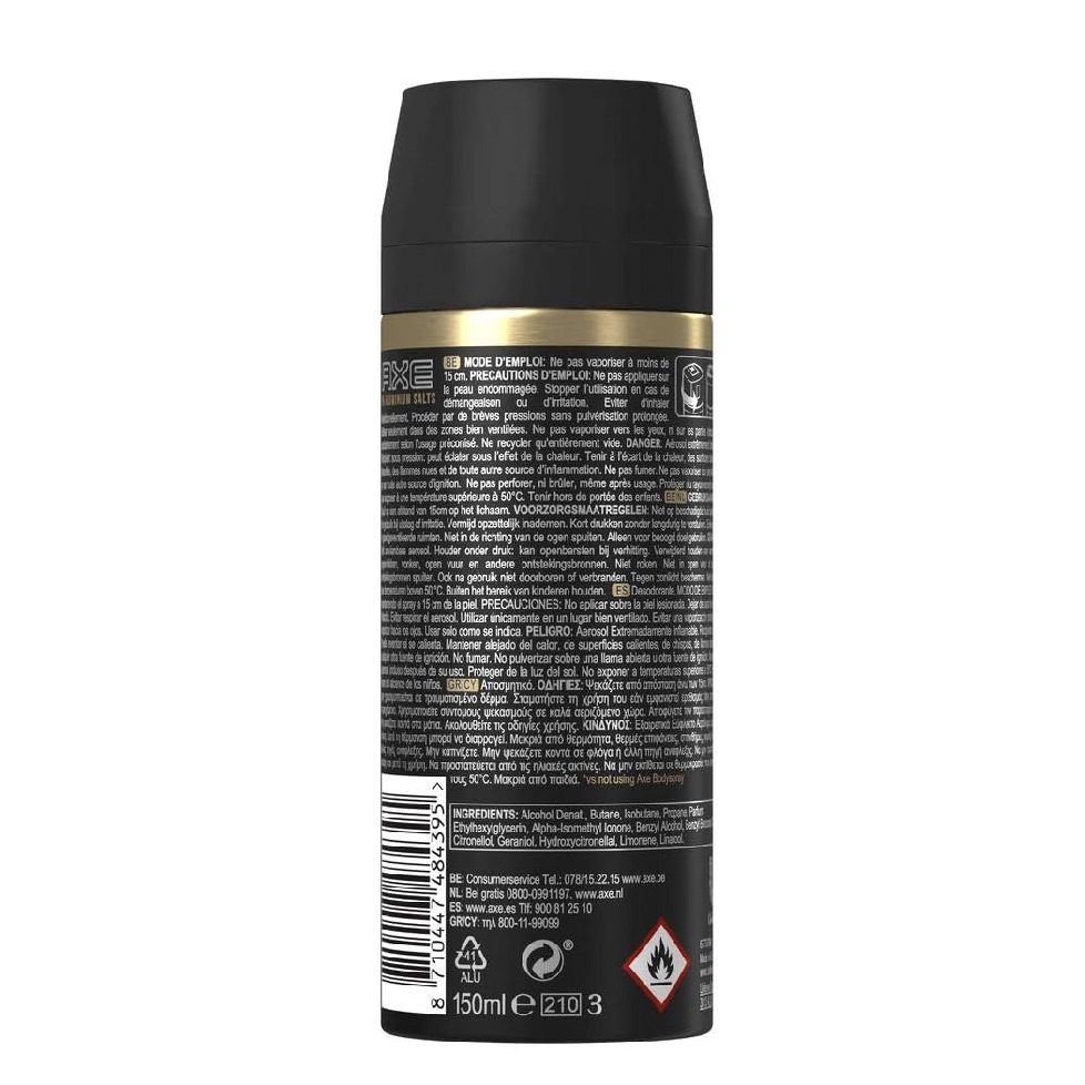AXE Gold - Déodorant Oud Wood & Dark Vanilla, Fragrance Premium Boisée et Vanillée, 150 mL – Image 5