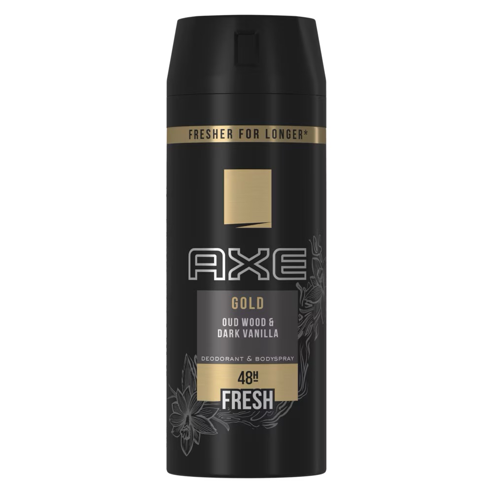 AXE Gold - Déodorant Oud Wood & Dark Vanilla, Fragrance Premium Boisée et Vanillée, 150 mL