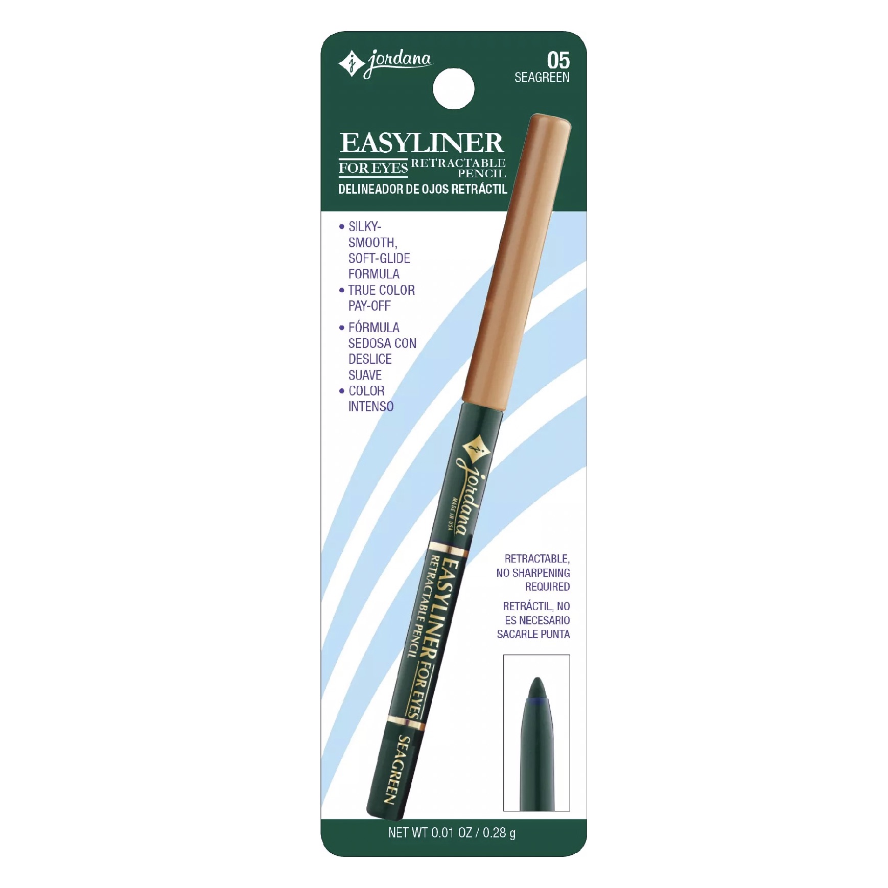 Crayon Yeux Rétractable Jordana Easyliner - Teinte 05 Sea Green, Couleur Vibrante et Longue Tenue – Image 3