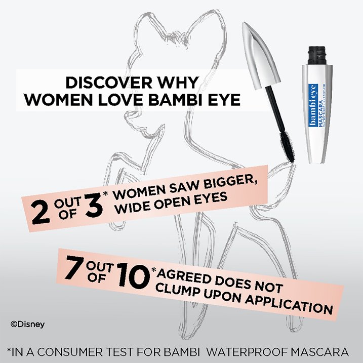 Mascara Waterproof L'Oréal Paris - Bambi Eye, Teinte Blackest Black, Volume Cils de Biche et Longue Tenue, 6,2 ml – Image 11