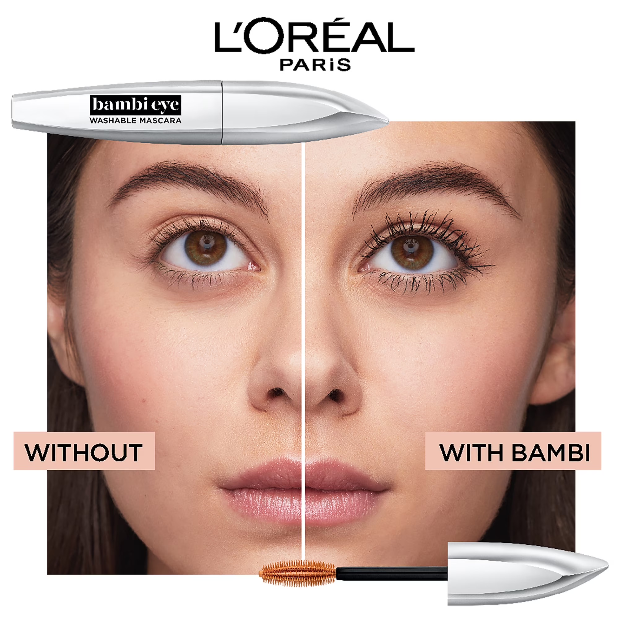 Mascara Waterproof L'Oréal Paris - Bambi Eye, Teinte Blackest Black, Volume Cils de Biche et Longue Tenue, 6,2 ml – Image 5