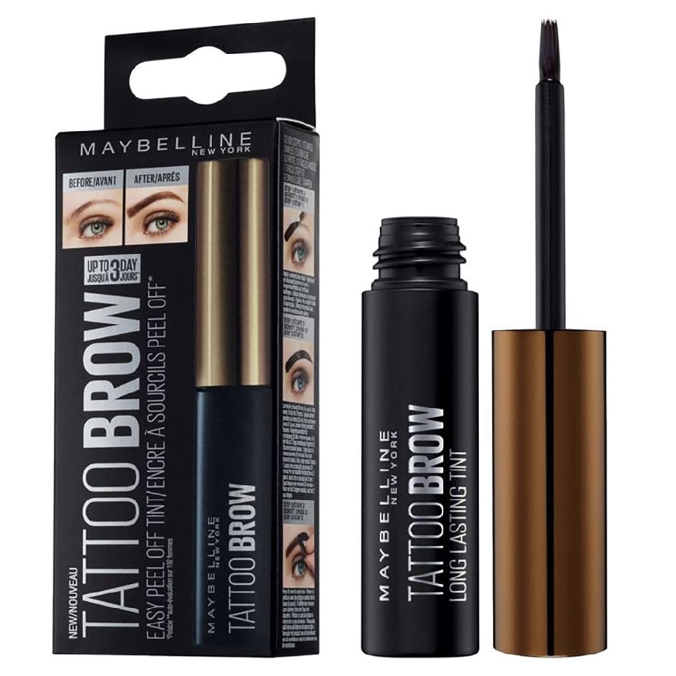 Gel à Sourcils Semi-Permanent Maybelline - Tattoo Brow Peel Off, Teinte Marron Chaud, 7 mL
