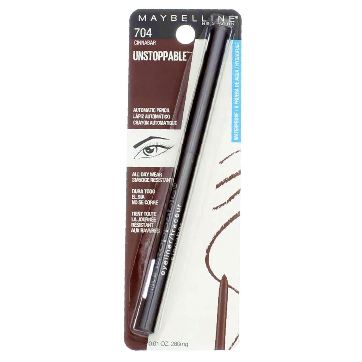 Crayon Eyeliner Waterproof Maybelline Unstoppable - Teinte Cinnabar, Longue Tenue Anti-Bavures – Image 2