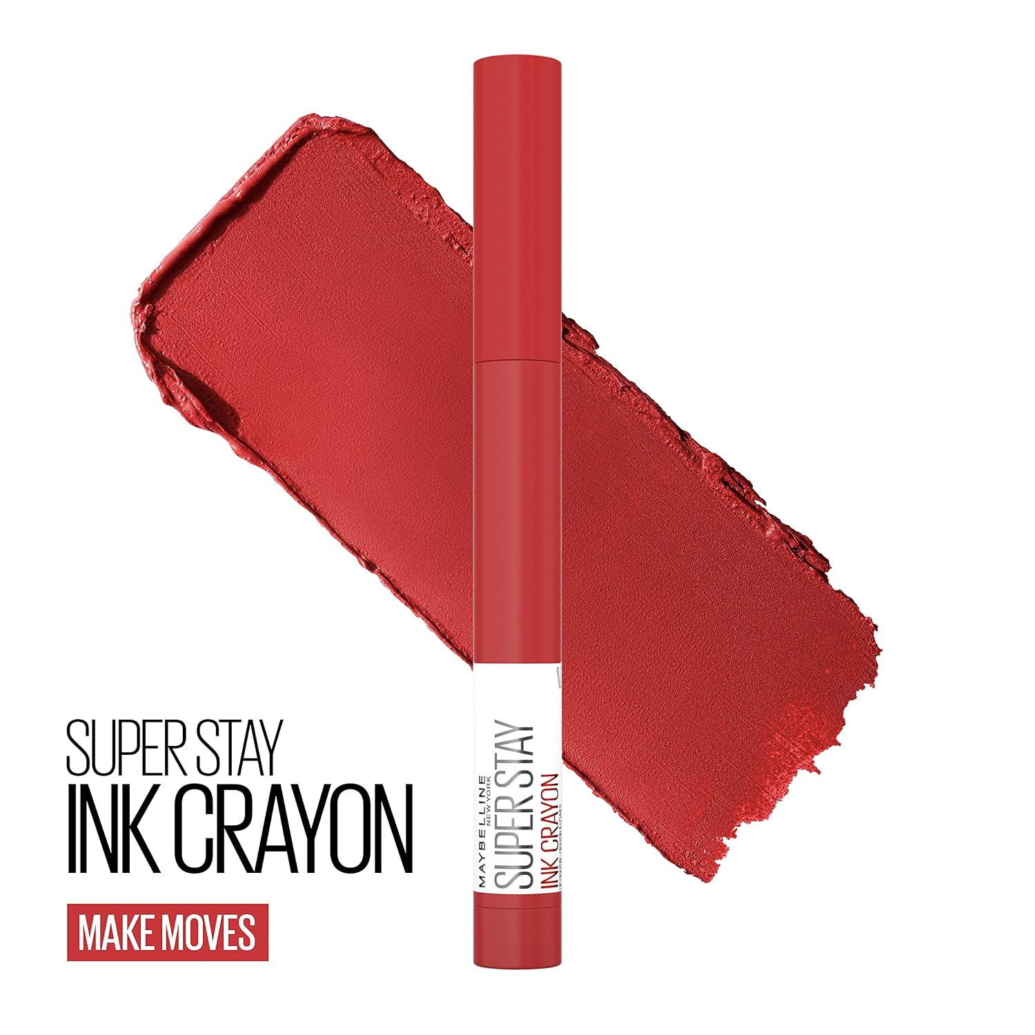 Crayon à Lèvres Mat Maybelline Super Stay Ink - Teinte Make Moves (Red Nude), Pointe de Précision et Taille-Crayon Intégré – Image 4