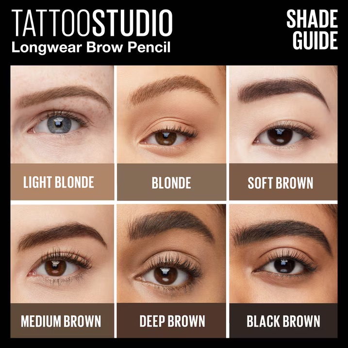 Crayon à Sourcils Pigmenté Maybelline Tattoo Studio - Teinte Soft Brown, Tenue Extrême 36H – Image 2