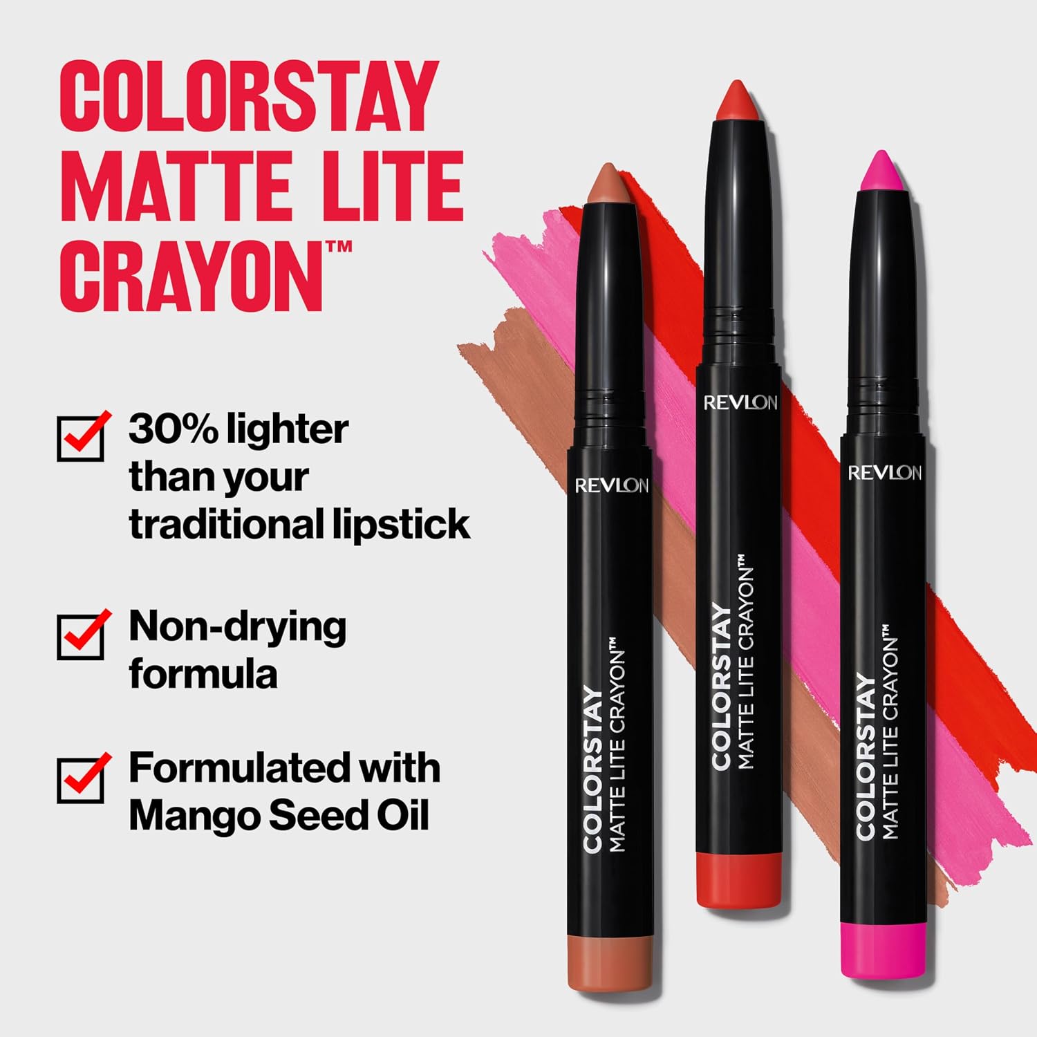 Crayon à Lèvres Mat Revlon ColorStay Matte Lite - Teinte 002 Clear The Air, Léger et Hydratant, 1,4 g – Image 6