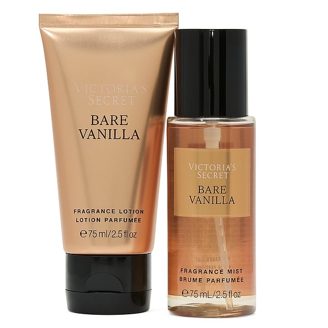 Duo Victoria's Secret - Brume Parfumée et Lait Corps Bare Vanilla, Notes Vanillées Gourmandes, 75 mL – Image 2