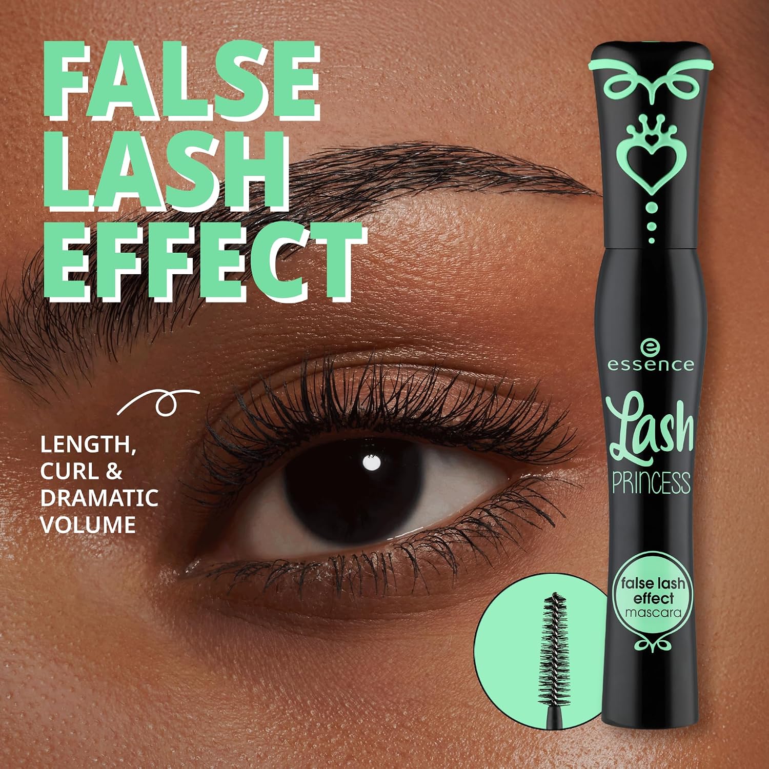 Mascara Volumateur Essence Lash Princess - False Lash Effect, Brosse Fibrée Conique, 12 mL – Image 4